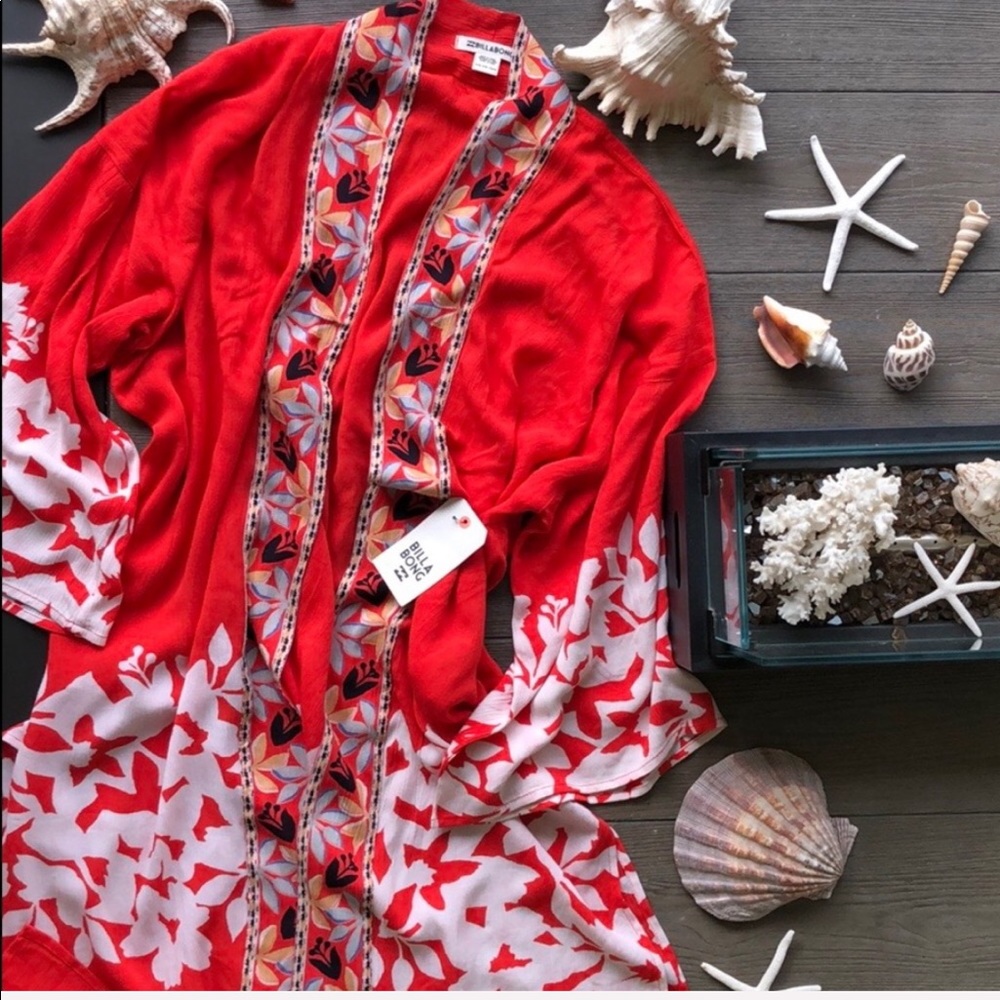 🌴🌼BILLABONG- FIRE NIGHTS KIMONO/COVER UP🌼🌴 - Picture 2 of 9